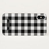 Naam zwart buffalo speldenpatroon Case-Mate iPhone case (Achterkant (horizontaal))