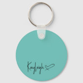 Naam zwart en Mint Script met hart Sleutelhanger (Achterkant)