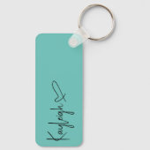 Naam zwart en MintManuscript met de Keychain van h (Achterkant)