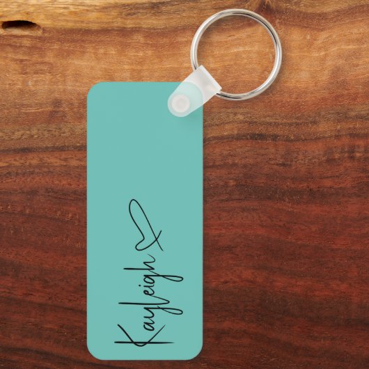 Naam zwart en MintManuscript met de Keychain van h (Achterkant)
