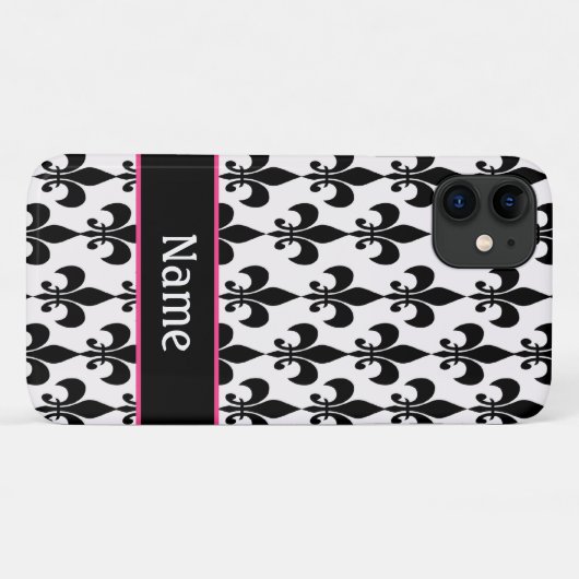 Naam zwart en wit fler de Lis Pattern Case-Mate iPhone Case (Achterkant (horizontaal))