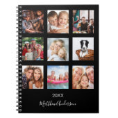 Naam zwart fotocollage monogram notitieboek (Voorkant)