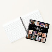 Naam zwart fotocollage monogram notitieboek (Binnen)