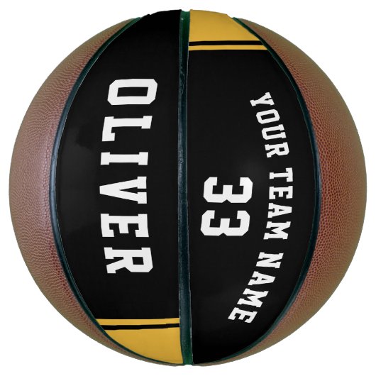 Naam zwart gele speler teamnummer basketbal (Verticaal)