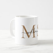 Naam zwart/goudmonogram koffiemok (Voorkant links)