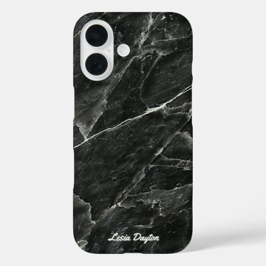 Naam zwart marmer Case-Mate iPhone case (Achterkant)