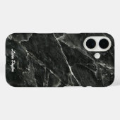 Naam zwart marmer Case-Mate iPhone case (Achterkant (horizontaal))