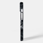 Naam zwart marmer textuur monogram Case-Mate iPhone case (Achterkant / Links)