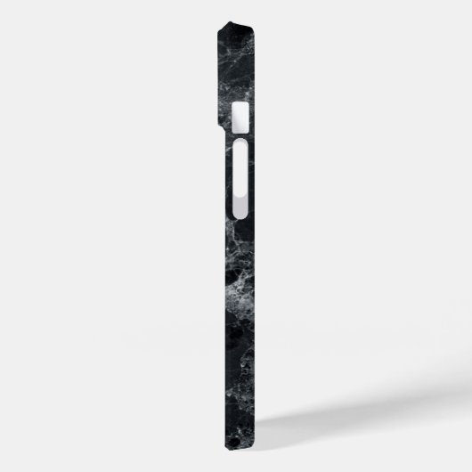 Naam zwart marmer textuur monogram Case-Mate iPhone case (Achterkant / Links)