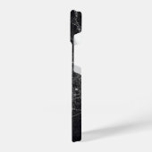 Naam zwart marmer textuur monogram iPhone hoesje (Linkerkant)