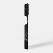 Naam zwart marmer textuur monogram iPhone hoesje (Rechterkant)