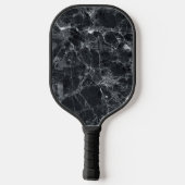 Naam zwart marmer textuur monogram pickleball paddle (Achterkant)