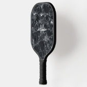 Naam zwart marmer textuur monogram pickleball paddle (Links)
