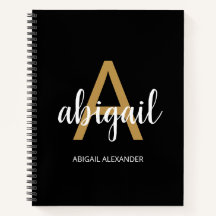 Naam zwart modern meisje Gold monogram