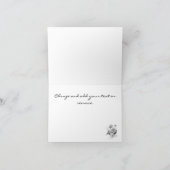 Naam, Zwart & Wit Elegante Fine Art Bloemen Bedankkaart (Binnen)