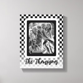 Naam zwart-wit fotocollage canvas afdruk