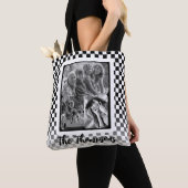 Naam zwart-wit fotocollage tote bag (Dichtbij)