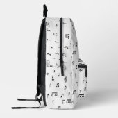 Naam zwart-wit musical Notes Symbol Patroon Bedrukte Rugzak (Links)