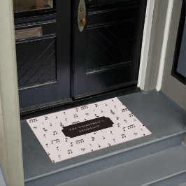Naam zwart-wit musical Notes Symbol Patroon Deurmat
