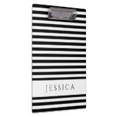 Naam zwart-wit Striped Pattern Klembord (Rechts)