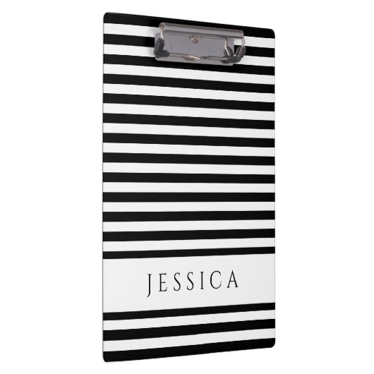 Naam zwart-wit Striped Pattern Klembord (Rechts)