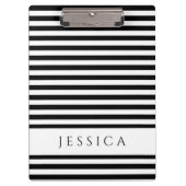 Naam zwart-wit Striped Pattern Klembord (Voorkant)