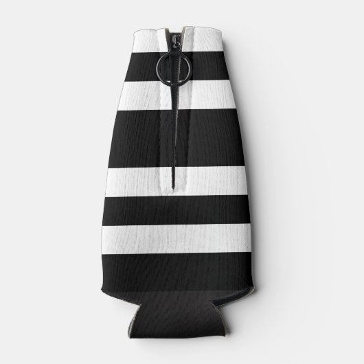 Naam zwart-wit Stripes Flesjeskoeler (Achterkant)