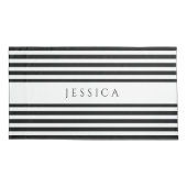 Naam zwart-wit tapepatroon kussensloop (Achterkant)