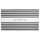 Naam zwart-wit tapepatroon kussensloop (Voorkant)