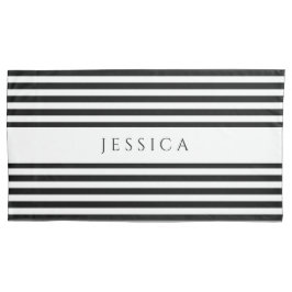 Naam zwart-wit tapepatroon kussensloop