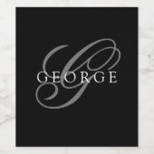 Naam zwart zwart Initiaal zwart grijs Wijn Etiket (Enkel label)