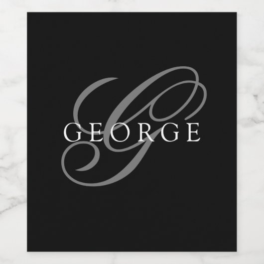 Naam zwart zwart Initiaal zwart grijs Wijn Etiket (Enkel label)