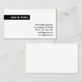 Naam zwarte achtergrond - effen wit Visitekaartje (Voorkant / Achterkant)