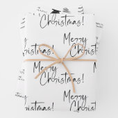 Naam zwarte en witte kerstboom inpakpapier vel (In situ)