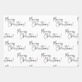 Naam zwarte en witte kerstboom inpakpapier vel (Voorkant)