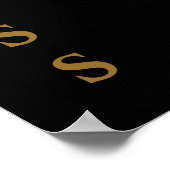 Naam zwarte/goudfamilie-foto poster (Hoek)