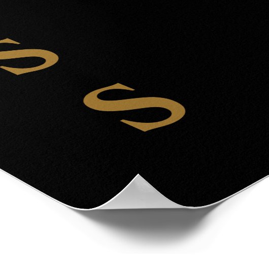 Naam zwarte/goudfamilie-foto poster (Hoek)