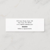 Naam zwarte miniatuur handtekenlettertype mini visitekaartje (Achterkant)