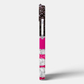 Naam zwarte neon hot roze glitter volleyballen Case-Mate iPhone case (Achterkant / Links)