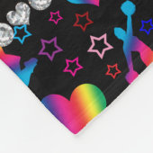 Naam zwarte regenbooghoofdster hartsterren fleece deken (Hoek)