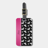 Naam zwarte West Highland White Terrier dogs Bagagelabel (Voorkant verticaal)