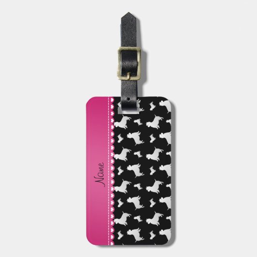 Naam zwarte West Highland White Terrier dogs Bagagelabel