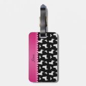 Naam zwarte West Highland White Terrier dogs Bagagelabel (Achterkant verticaal)