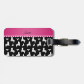 Naam zwarte West Highland White Terrier dogs Bagagelabel (Achterkant horizontaal)