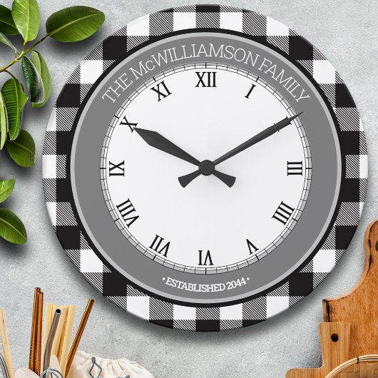 Naam zwarte/witte buffelcontrolefamilie grote klok