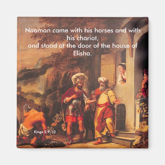 Naaman genezen door Elisa - Magnet (Voorkant)
