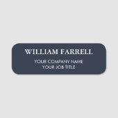 Naambadge Classic Blauw-Zwart Witte Tag (Voorkant)