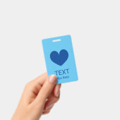 Naambadge met blauwe hartlogo badge (Handheld)