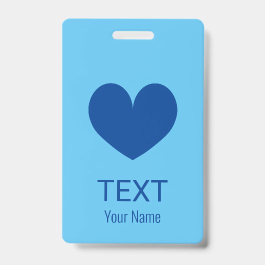 Naambadge met blauwe hartlogo badge (Voorzijde)