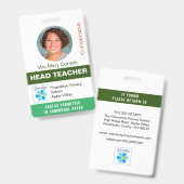 Naambadge met naam, functietitel en logo van leraa badge (Voor- en achterkant)